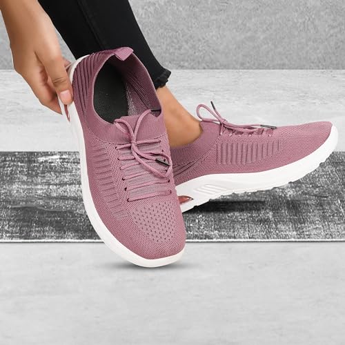 Image of Lightweight Breathable Sports Sneakers for Women 101-Onion