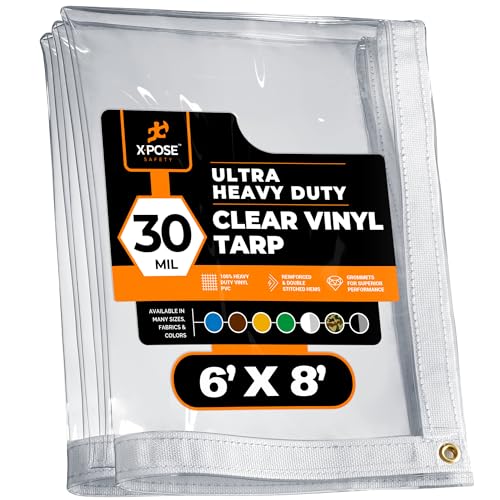6' x 8' Clear Vinyl Tarp - 30 Mil Super