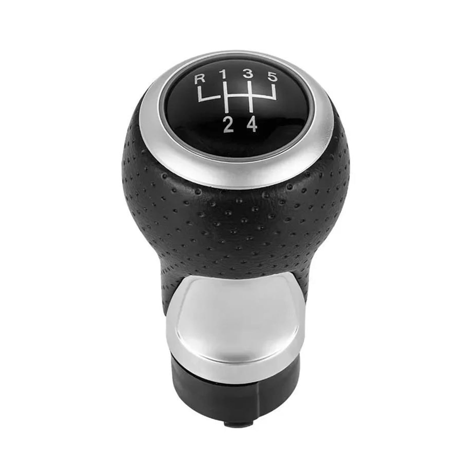 REOKIP for Seat for Leon MK1 for Ibiza 6J Metal Plastic Leather Shifter Car Gear Shift Knob 12mm 5/6 Speed Handle Shifter Lever Knob(Silver 5Speed-R13524)