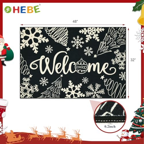 HEBE-Christmas-Doormat-Indoor-Outdoor-32×48-Non-Slip-Farmhouse-Welcome-Door-Mat-Large-Low-Profile-Entryway-Mat-Washable-Entrance-Mat-Floor-Carpet-for-Front-Door-Xmas-Decor HEBE Christmas Doormat Indoor Outdoor 32×48 Non Slip Farmhouse Welcome Door Mat Large Low Profile Entryway Mat Washable Entrance Mat Floor Carpet for Front Door Xmas Decor