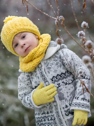 Syhood 5 Pairs Winter Kids Gloves Toddler Fluffy Knitted Gloves Full Finger Warm Mittens for Little Boys Girls2