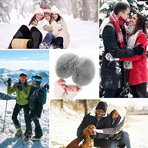 Raoexi Women Winter Ear Muffs Girls Warm Faux Fur Earmuffs Men Furry Ear Warmers Unisex Behind The Head Ear Covering(Grey) #TOP4