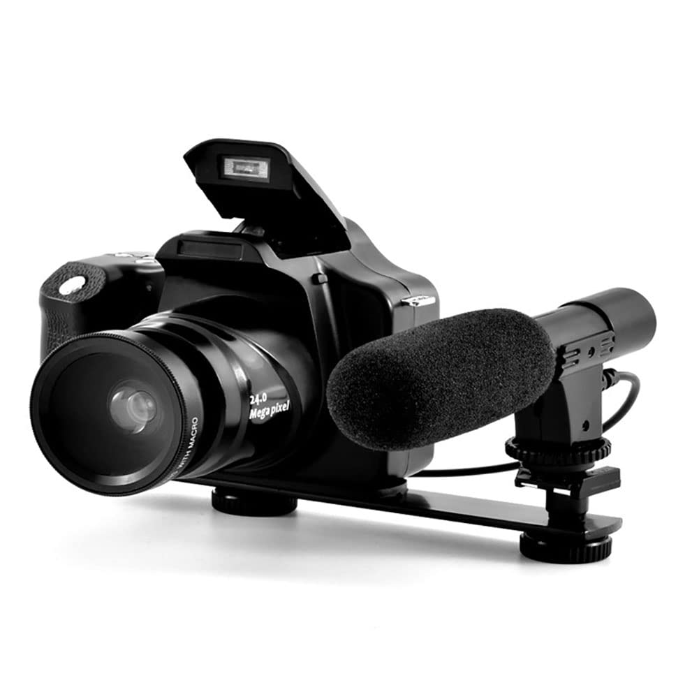 Fotocamera Reflex Digitale con Zoom 18x, Schermo da 3,0 Pollici, Interfaccia USB 2.0, con Obiettivo Grandangolare, Microfono, Staffa, Adatta a Bambini, Studenti E Principianti