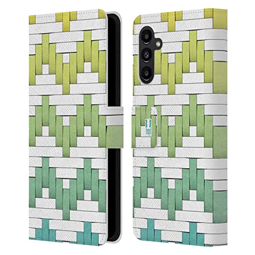 Étui portefeuille en cuir Samsung A13 5G Head Case Designs au motif zigzag tissé