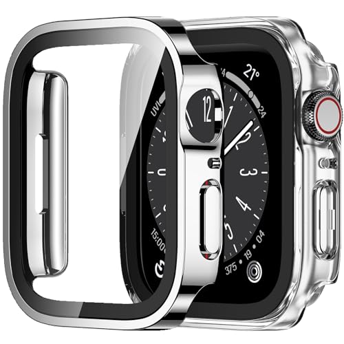 Ya en manzanajugosa.com: Amizee 2 Pack Funda Compatible con Apple Watch Serie 9/8/7 45mm con Protector de Pantalla Cristal Templado, Carcasa HD Ultra-Thin Anti-Rasguños para iWatch Serie 9 8 7 45mm (Plata/Transparente)