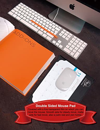 Pu Base Large Desk Calendar Refills 2022 2023 2024 28 Months, 12.3X9" A4 Core Monthly School Desk Calendar, Desk Top Academic Calendar Planner Mouse Pad File Folder 4In1 Loose Leaf Diy Yes (Black) #TOP7