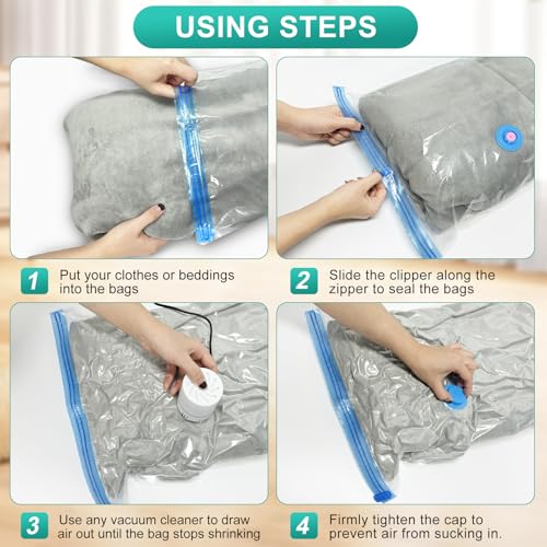 Vakuumbeutel Set Mit Elektrischer Pumpe - 8 Teile Für Kleidung & Bettdecken