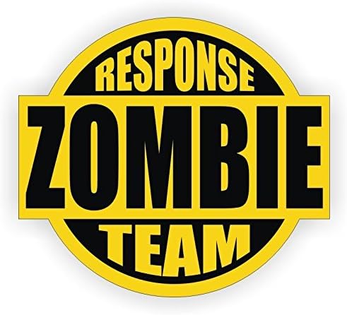 (3 Pack) Zombie Response Team V2 Circle Vinyl Hard Hat Helmet Decal by StickerDad® - Size: 2" Round Color: Yellow/Black - Hard Hat, Helmet, Windows, Walls, Bumpers, Laptop, Lockers, etc.