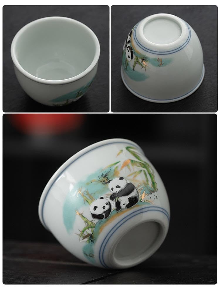 Amazon.co.jp: 茶器セット パンダ 中国 台湾 湯飲み 陶器 陶芸 茶道具 