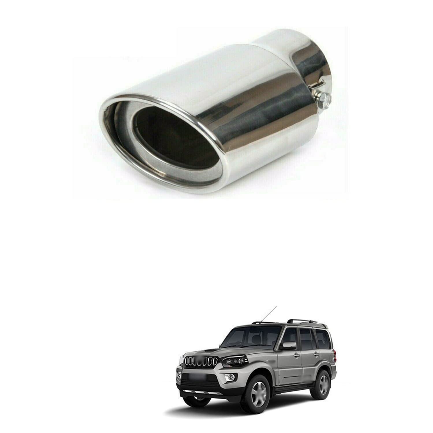 Silencer Tip Exhaust Pipe Car Stainless Steel Rear Muffler Tip Tail Muffler Tip Pipe Adjustable Car Decoration Exhaust Tip Tailpipe Compatible with S-corpio G-etaway-image-46
