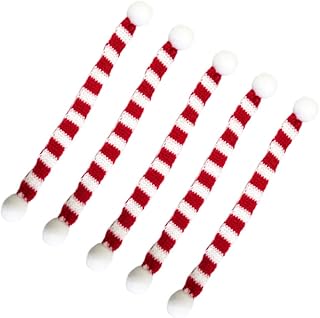 Abaodam 5 Peças Tampas De Garrafa De Vinho De Natal Lenço Listrado Vermelho E Branco Lenço De Animal De Estimação De Natal Decoração De Estátua Azul Decoração Lenço Azul Decorações De