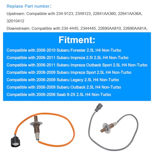 Sensor de Oxígeno JDMON 2PCS para Subaru 2.5L H4 miniatura 3
