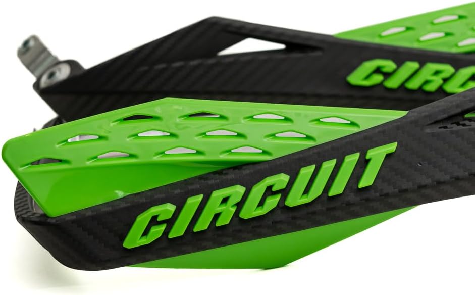 Circuit Equipment – ​​Fênix Carbon II Handguard – Aluminum Handlebar – Resistant Polymer with Carbon Texture – Protection and Modern Design – Black/Green