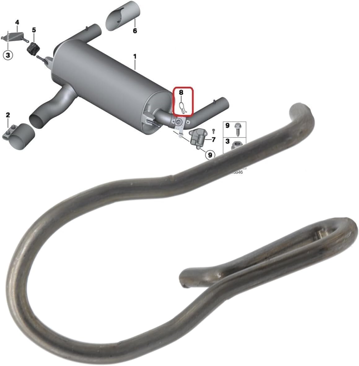 Exhaust Flap Control Valve Actuator Clip for BMW 1-7 Series, X1, X2, X5, X6 | Replaces 18307620323