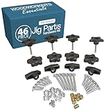 46 Piece T Track Bolts and Knobs Kit, 5/16”-18 T Bolts & Threaded Knobs, T Track Accessories for...