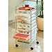 Multi-Use 10 Drawer Rolling Cart , Clear White and Chrome