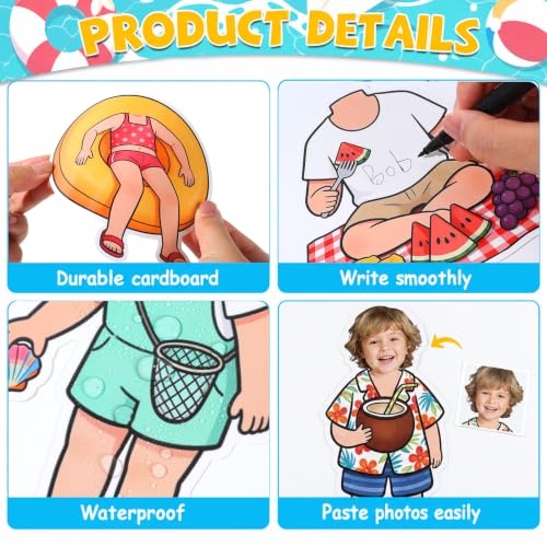 60pcs Summer DIY Cutouts Hawaiian Beach Bulletin Board Decoration Set Summer Tropical Paper Cut-Outs Classroom Decor for Boy Girl Classroom DIY Photo Craft Kindergarten School Wall Door Supplies - Image 3