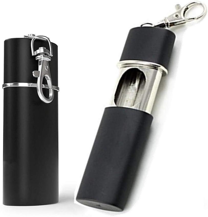 JUNSHUO 2pcs Portable Ashtray Mini Ashtray, Pocket Smoking Tray, Environmental-Friendly, Keyring Outdoor Travel Use, Use, Travelling, Stainless Steel Inner Casing, Lightweight, Reusable, Odorless