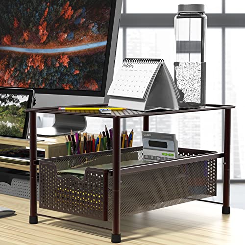 Simplehouseware Stackable Under Sink Cabinet Sliding Basket Organizer Drawer, Bronze #TOP1