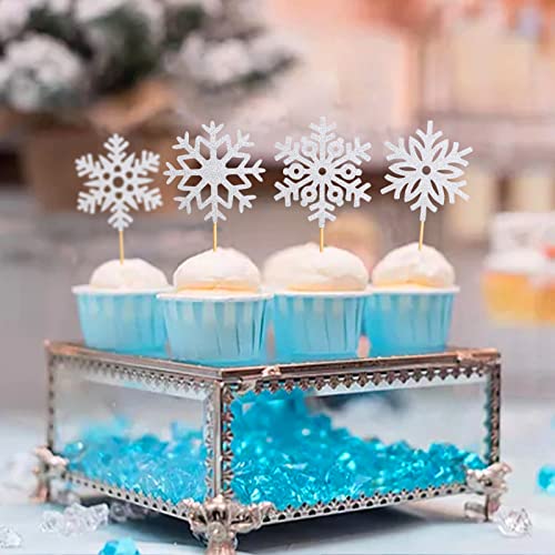 Keaziu 36 Pack Snowflake Cupcake Toppers Frozen Cupcake Picks Winter Frozen Theme Party Christmas Baby Shower Wedding Decoration Supplies Winter Wonderland Theme Cupcake Topper Sliver #TOP4