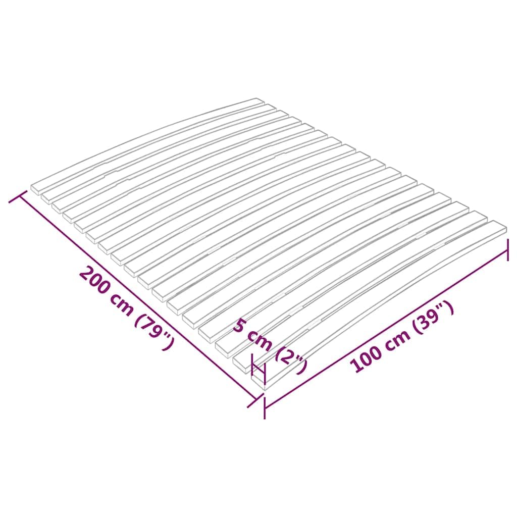 Rete di ricambio con 17 doghe 100 x 200 cm in legno di pioppo massello per letti a castello, letti a piattaforma, doghe in legno con fettuccia per la dissipazione del calore,