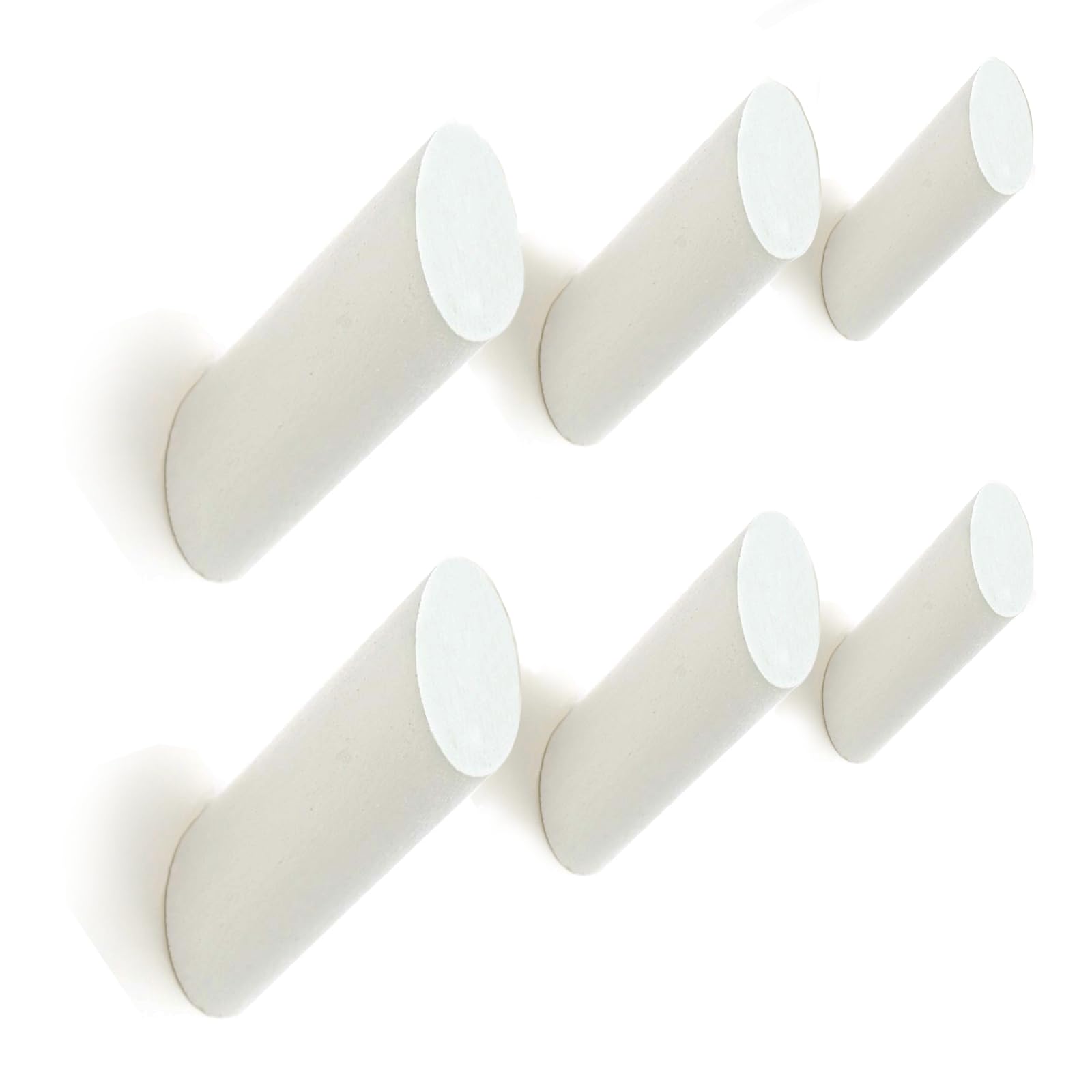 Ganchos de pared de madera, paquete de 6 ganchos para sombreros para pared, ganchos blancos montados en la pared, ganchos de pared de madera modernos y decorativos, gancho para colgar backpage,