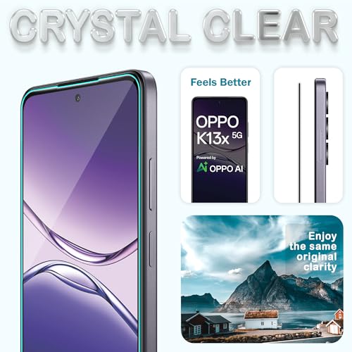 Image of ArmourPro Military Grade Gorilla Tempered Glass Screen Protector Compatible for Oppo K13X with Edge-To-Edge Protector Coverage, Cable Protector and Easy Installation kit (6.67 Inch)