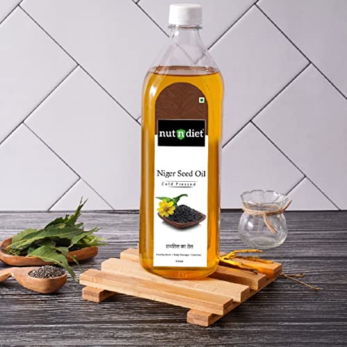 Image of nutndiet Cold Pressed Niger Seed Oil (100% Cold Pressed (Kacchi Ghani) using Wooden Kolhu /Chekku) (Ramtil ka Tel | रामतिल का तेल | Huchellu Enne | ಹುಚ್ಚೆಳ್ಳು ಎಣ್ಣೆ) | PET Bottle (950ml)