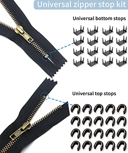 Zipper Repair Kit (52 Pcs), Universal #5 Zipper Replacement Slider Kit, Zipper Pull Replacement, Zipper Fix Repair Kit For Jackets, Coats, Boot, Backpack, Hoodie, Metal, Plastic & Nylon Coil Zippers #TOP5