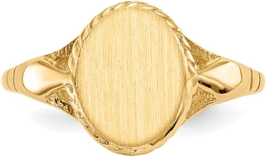 Diamond2Deal 14k Yellow Gold 4mm Signet Ring Size 3