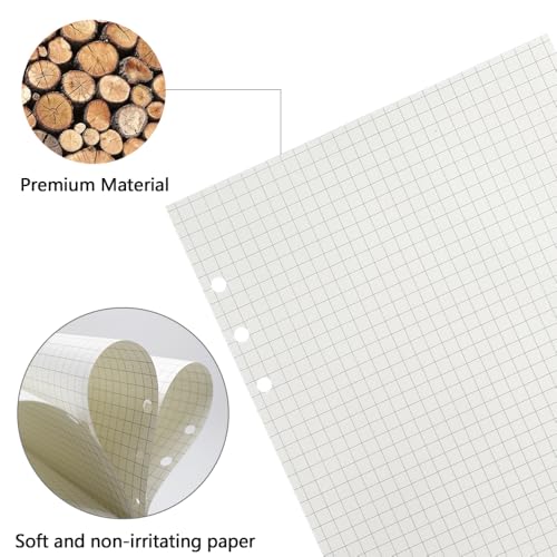 GYSRXS 3 Packungen A5 Nachfüllpapier Kariert 135 Blätte Ringbuch Nachfüllbar Papier 6 Löcher Notizpapier Nachfülleinlagen für A5 Notizbuch,Tagbuch,Skizze,Malerei