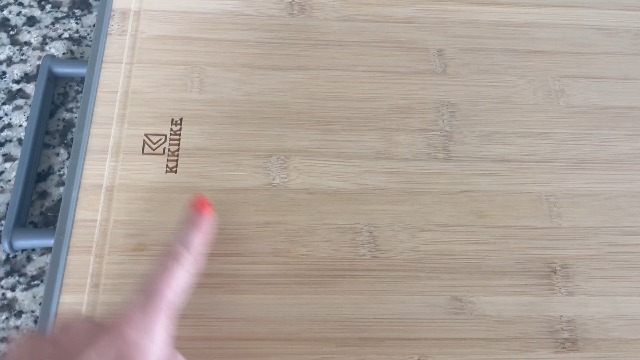 Tabla de cortar doble cara de bambú y titanio miniatura 7