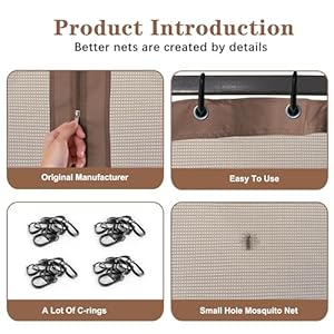 SCOCANOPY Brown 10 x 12 Gazebo Netting for Lowes Allen Roth 10X12 Gazebo Model GF 12S004B 1 GF 12S004BTO TPGAZ17 002