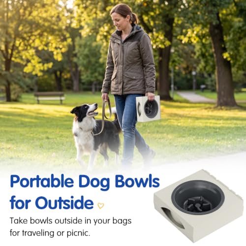 XIAZ Elevated Dog Bowls Large Breed Raised Dogs Bowl Stand Large/Medium Sized Dog Slow Feeder Dogs Bowls Food Water Stands 5 Heights Adjustable 9/11/12/14in Pet Feeder Dish Station by XiaZ - Used condition - Image 7