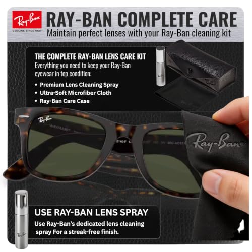 Image of Ray-Ban RB2140F ORIGINAL WAYFARER CLASSIC BIO-BASED LOW BRIDGE FIT Square Shape Sunglasses with Official RayBan Eyewear Kit