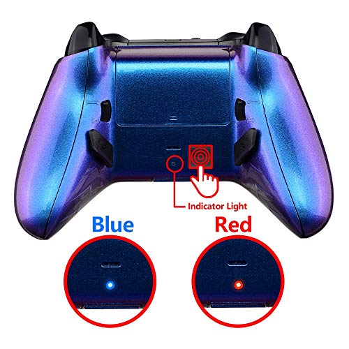 Image of eXtremeRate Chameleon Purple Blue Lofty Programable Remap & Trigger Stop Kit, Upgrade Boards & Redesigned Back Shell & Side Rails & Back Buttons & Trigger Lock for Xbox One S /X Controller Model 1708