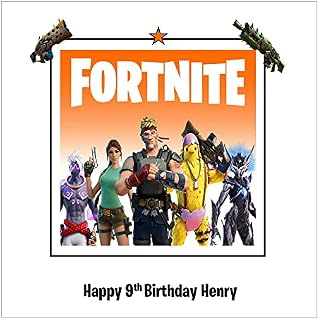 Personalised Computer Gaming Happy Birthday Greeting Card Age Name - Battle Royale Season 2 Chapter 6 - pc xbox ps5 - handmade Children's Boys Girls Kids