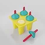 Clazkit Plastic 4 Cavity Reusable Ice Pop Makers, Homemade Popsicle/Frozen Ice Cream/Kulfi Candy for Children & Adults Set of 1 – Multicolor, 11L x 11W x 15H cm