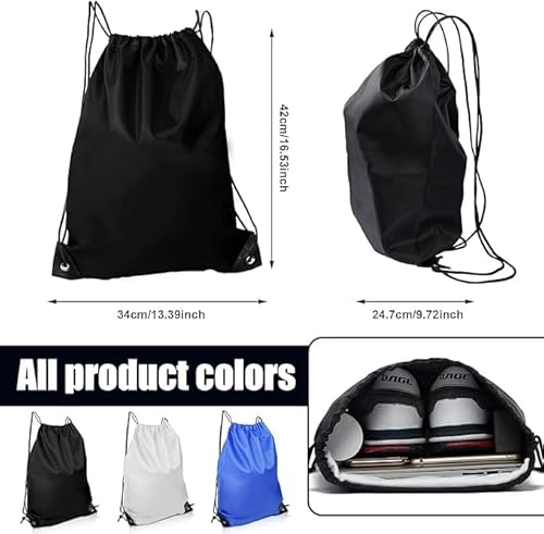 folteitei Drawstring Gym Bag, 3 Pcs Draw String Bags, Water Resistant Sport Gym Sack for Sports, Gym, Travel, Swimming, Beach, Unisex