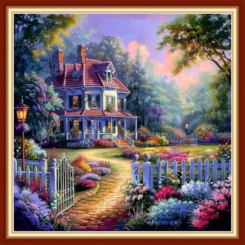 Image of Magxvouy Cross Stitch Kits Stamped Full Range of Embroidery Kits,Cross Stitch Patterns Needlework Kits for Beginners 11CT Printed Kits&Home Scenery 18x18 inch