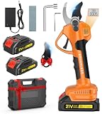 Akku Astschere,35 mm Elektrische Gartenschere für Makita mit LCD-Display&SK7 Klingen,1000W Bürstenloser Motor,Akku Gartenschere mit 2000 mAh * 2 Wiederaufladbaren Batterien für Gartenbaumscherenzweige