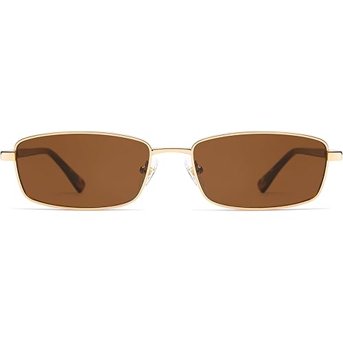 Retro Y2k Narrow Rectangle Sunglasses for Women Men Small 80s 90s UV400 Sunnies AP3690