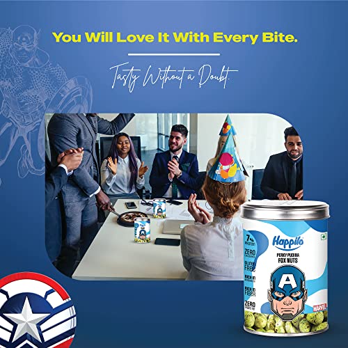 Image of Happilo Marvel Captain America Edition Perky Pudina Fox Nut 30g, 7% Protein, Healthy Snack Rich in Fiber, Zero Cholesterol