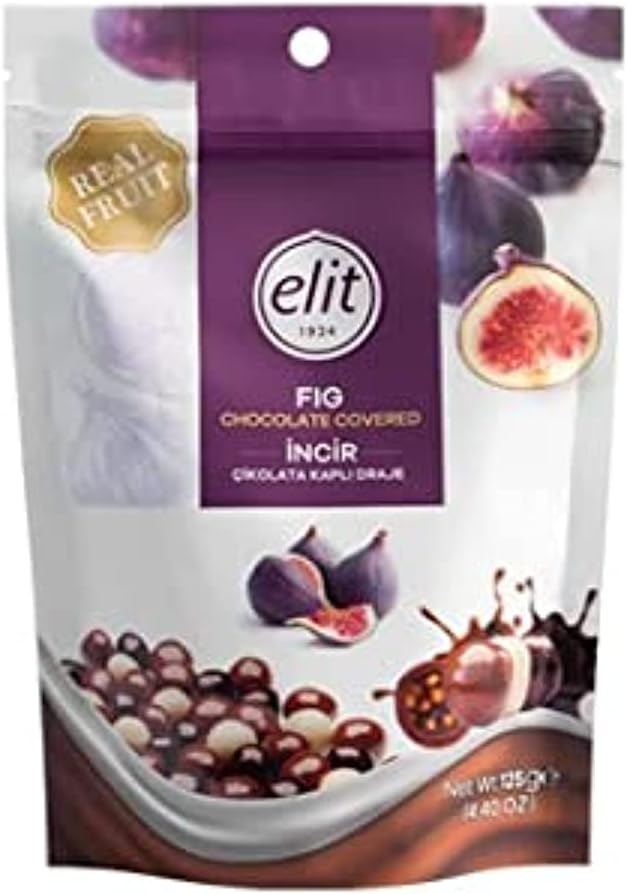 Elit Chocolate - Real Fruit Cube Dragee - Dark & Milk & White Chocolate Covered Fig - (125g/4.40oz)