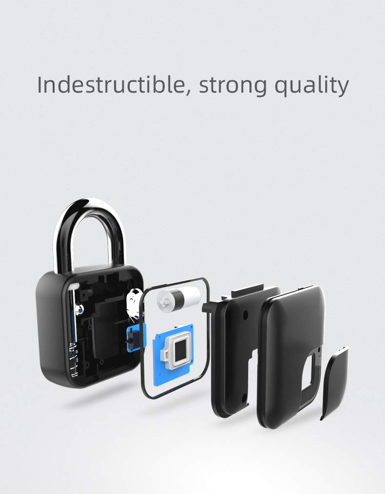 Cadenas à empreintes digitales cachées Tuya Bluetooth intelligent biométrique sans clé à empreintes digitales cadenas de porte rechargeable USB antivol serrure de sécurité