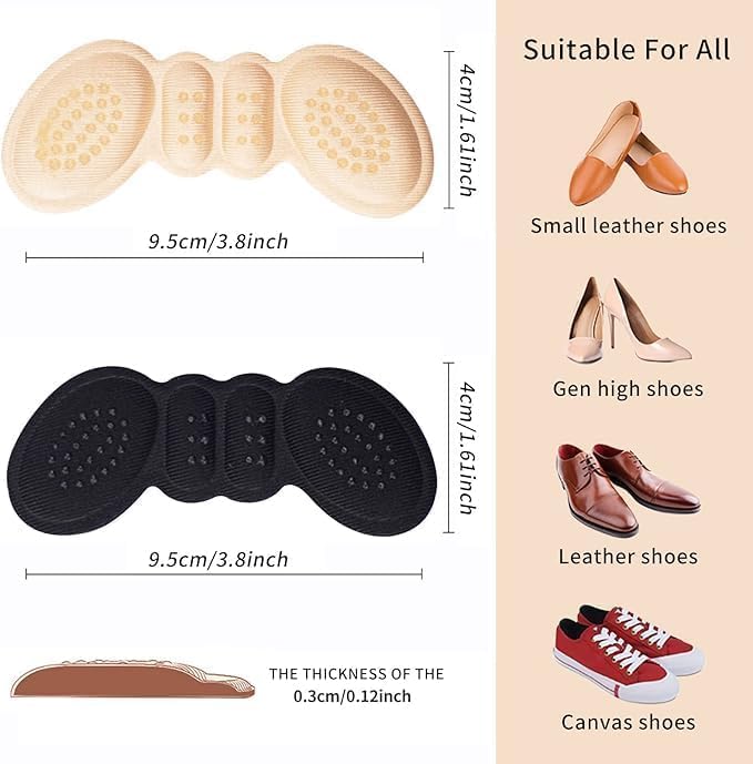 ARSHOM 1 Pair Heel Grip Pads for Shoes Anti Slip Shoe Heel Cushion and Shoe Bite Protector Self Adhesive Back Heel Padding for Loose Shoes High Heels Pumps Sneakers and Formal Footwear for Men and Women 2