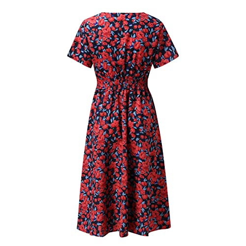 Robe en mousseline longue coupe évasée et manches courtes fluides