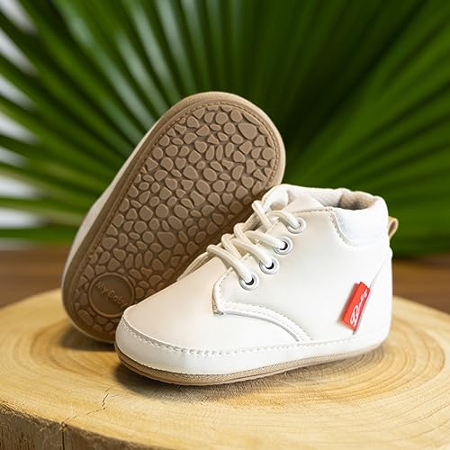 Image of CENCIRILY Baby Boys Girls High Top Sneakers Soft Soles Anti Skid Infant Ankle Shoes Toddler Prewalker First Walking Crib Shoes
