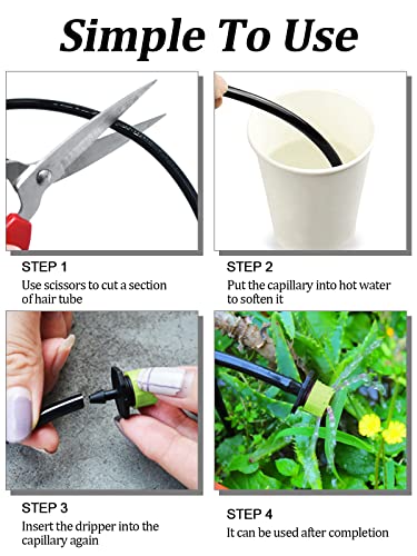 Kalolary 400Pcs Adjustable Irrigation Drippers Sprinklers, 1/4 Inch Automatic Irrigation Anti-Clogging Emitters Micro Spray, Watering System Drippers Garden Supplies(Green) #TOP2