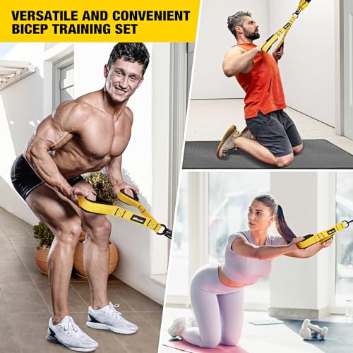 Home Gym Equipment Resistance Bands, Workout Bands with Handles, Door Anchor, Tricep Rope Cable Attachment for Push Downs, Facepulls, Biceps Curl, Sculpt Your Triceps, LAT, Arms, Back, Abs, Shoulder - Image 6